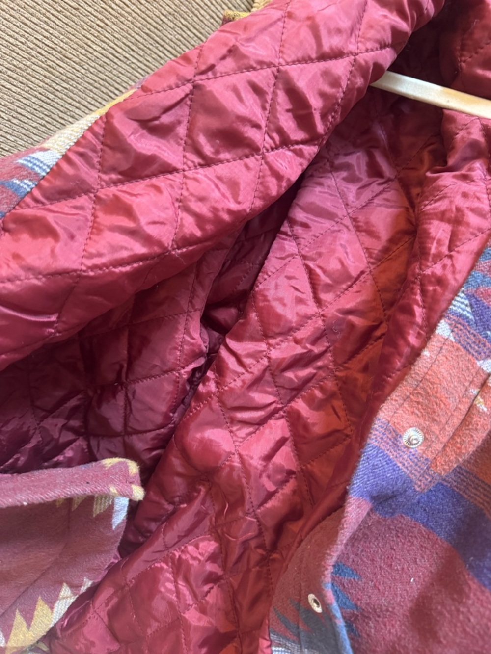 Stoic Quilted Aztec Utility Jacket - Rust Multi - Picture 4 of 4